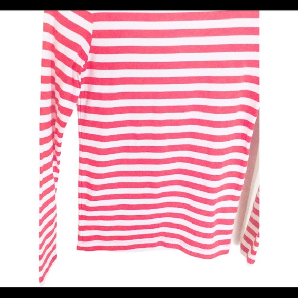 GAP Stripe Boat Neck With Long Sleeves Top/Tee Red Size Medium - Picture 7 of 12